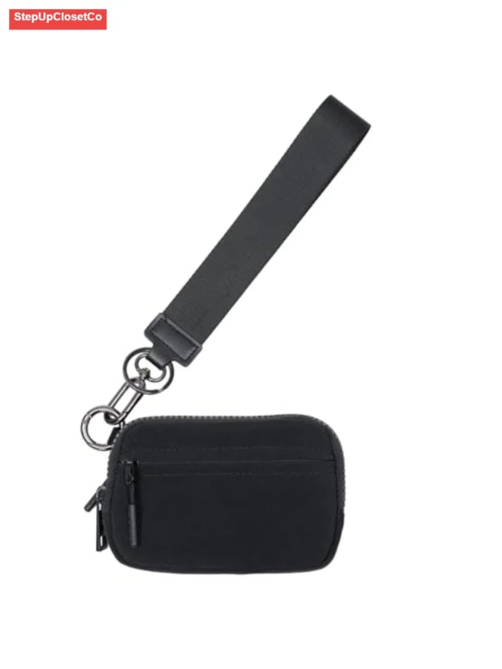 RFID Blocking Nylon Wristlet Wallet with ID Window & Lipstick Holder